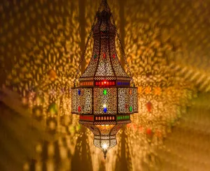 Handmade Artisanal Large Moroccan Brass Pendant Light – Elegant Moroccan Chandelier for Sophisticated Home Décor
