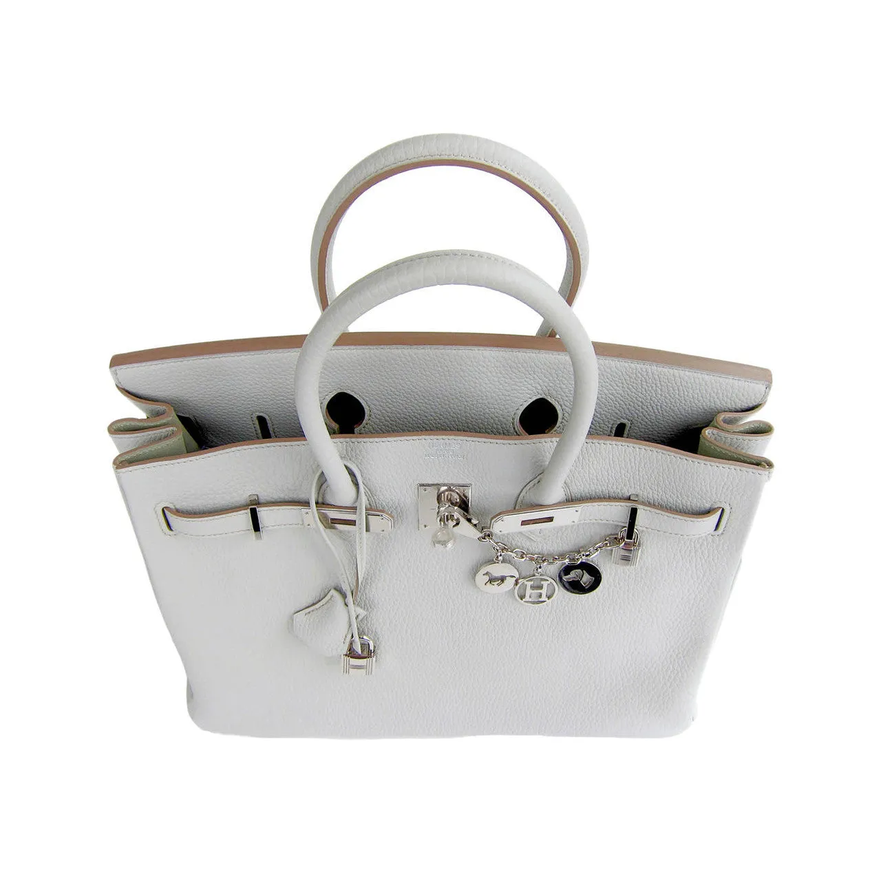 Hermes Gris Perle Fjord 35cm Birkin Bag Palladium Sophisticated