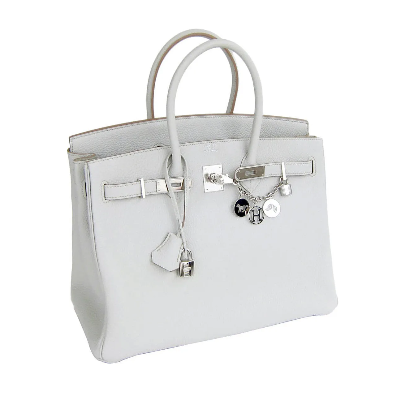 Hermes Gris Perle Fjord 35cm Birkin Bag Palladium Sophisticated