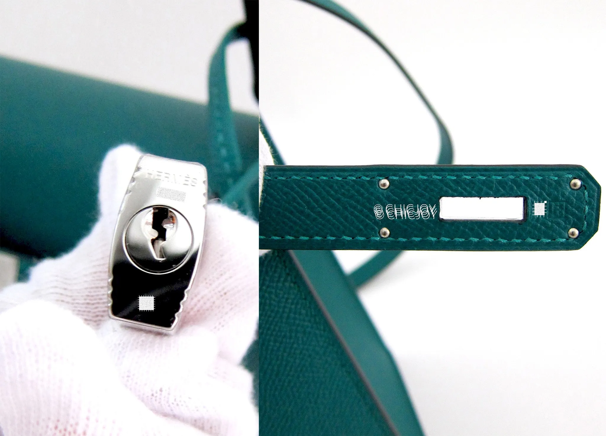 Hermes Malachite Epsom 32cm Sellier Kelly PHW