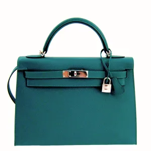 Hermes Malachite Epsom 32cm Sellier Kelly PHW