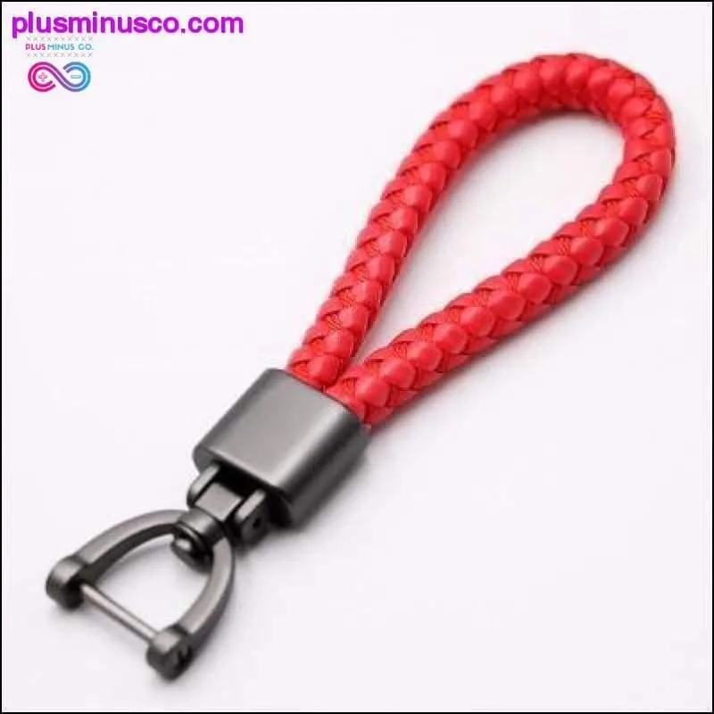 High-Grade Hand Woven Leather Car KeyChain 360 Degree