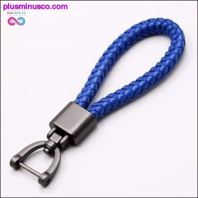 High-Grade Hand Woven Leather Car KeyChain 360 Degree
