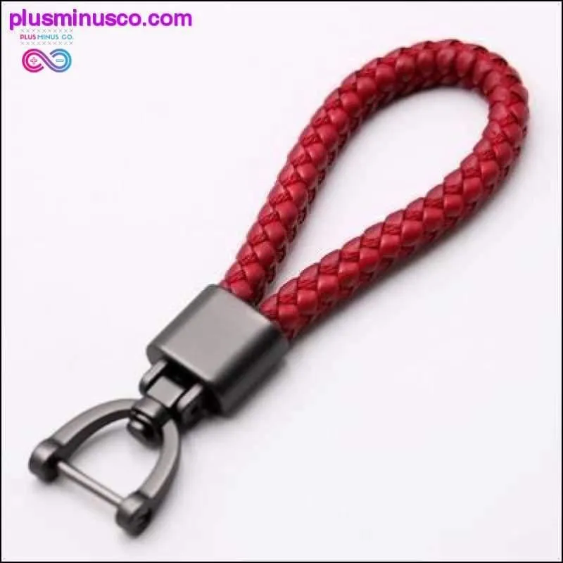 High-Grade Hand Woven Leather Car KeyChain 360 Degree