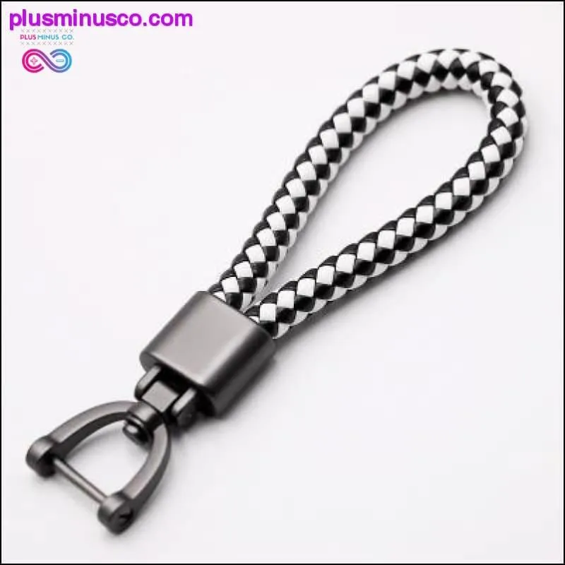 High-Grade Hand Woven Leather Car KeyChain 360 Degree
