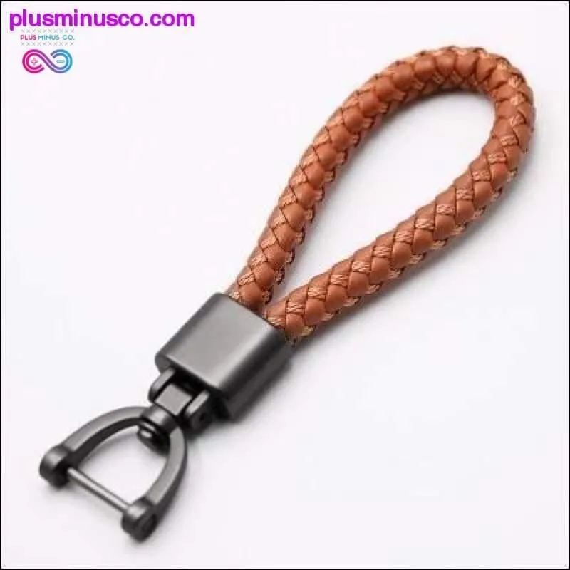 High-Grade Hand Woven Leather Car KeyChain 360 Degree
