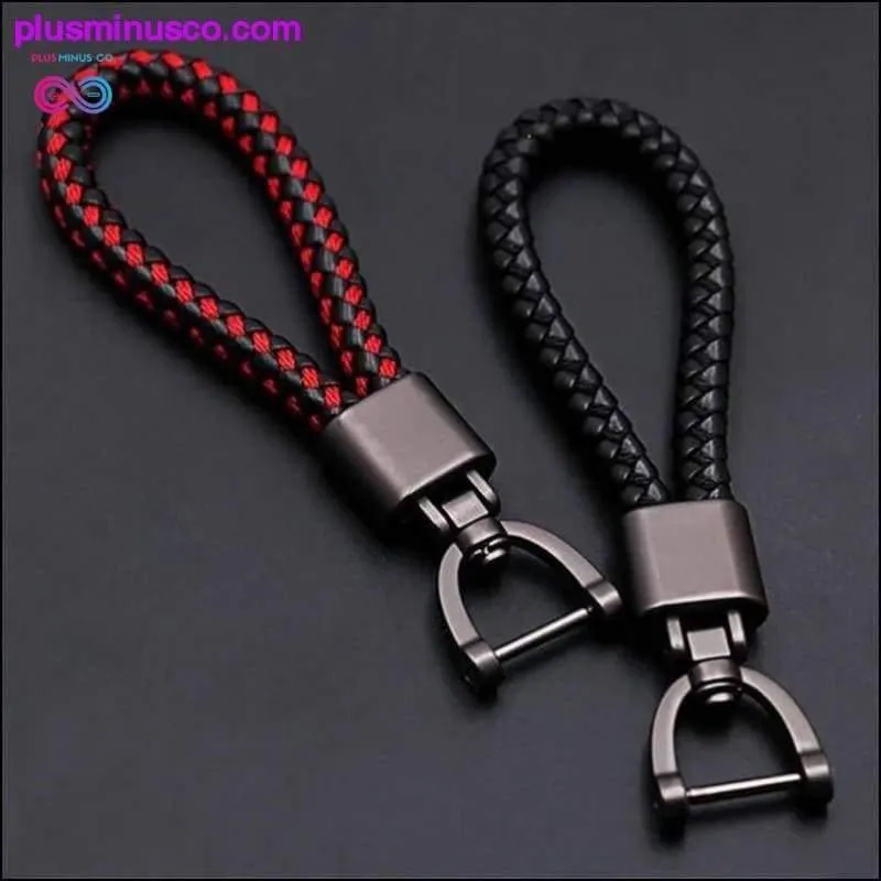 High-Grade Hand Woven Leather Car KeyChain 360 Degree