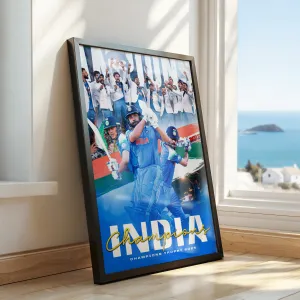 India – Champions Trophy 2025 Victory Poster | Cricket Glory Edition