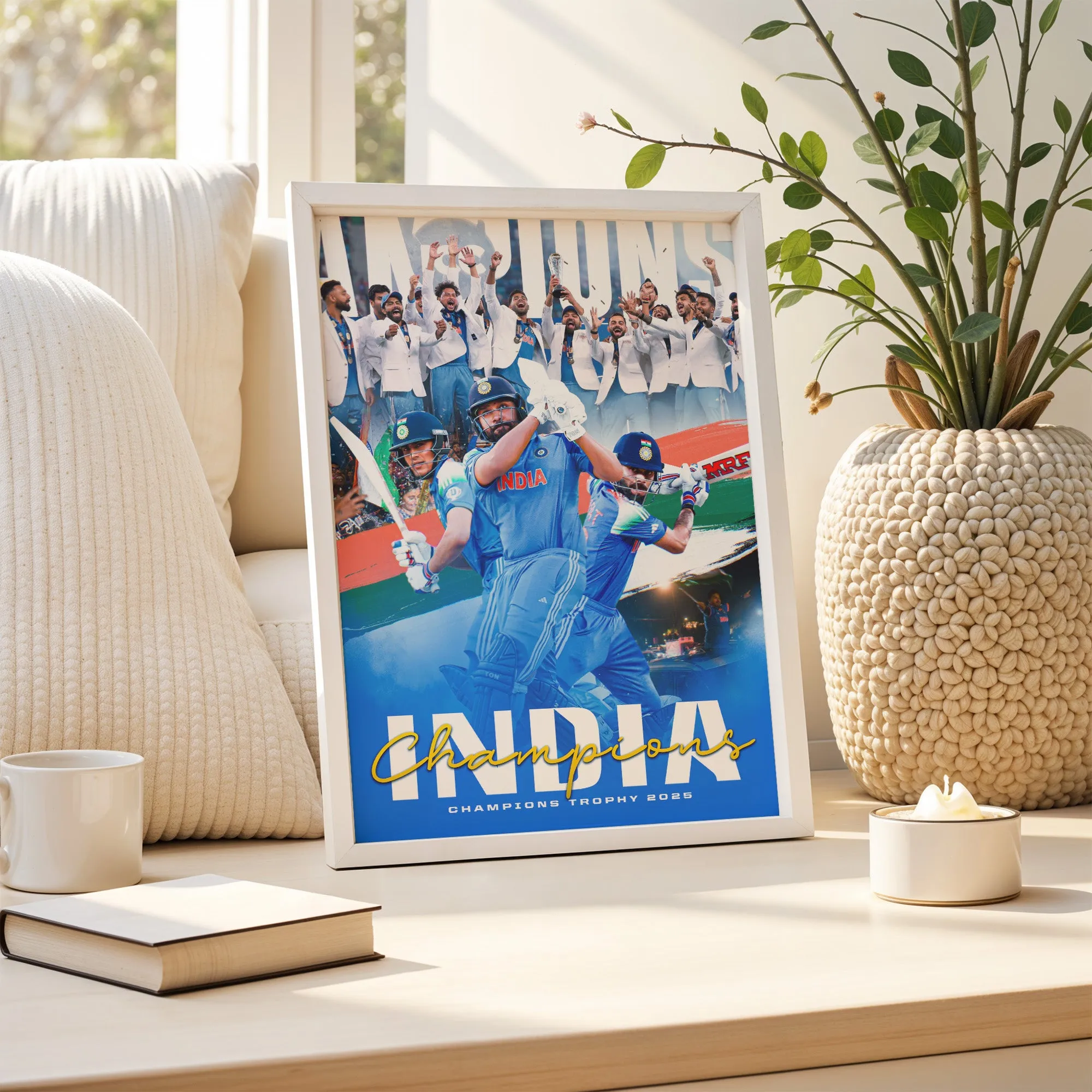 India – Champions Trophy 2025 Victory Poster | Cricket Glory Edition