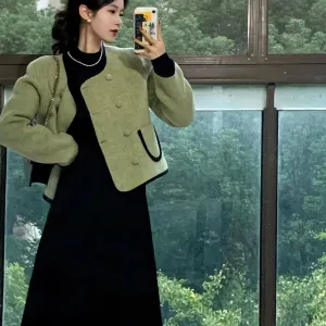 INSTOCK-French style green Chanel style jacket