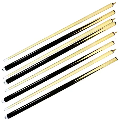 ISPIRITO Pool Cues 2-Piece 58 Inch House Bar Billiard Cue Sticks 13mm Glue-on Tips Hardwood Wooden Cues Set of 4