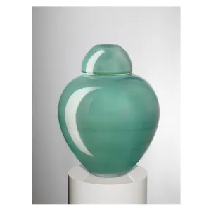 IVV Vaso Sophisticated Lady Potician Incampy Biancolette Decoration Green Luster H 32cm 8517.2