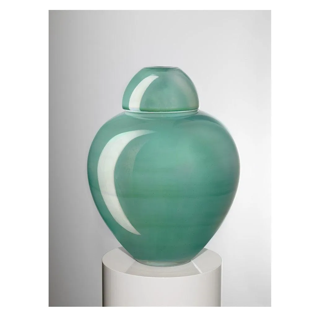 IVV Vaso Sophisticated Lady Potician Incampy Biancolette Decoration Green Luster H 32cm 8517.2