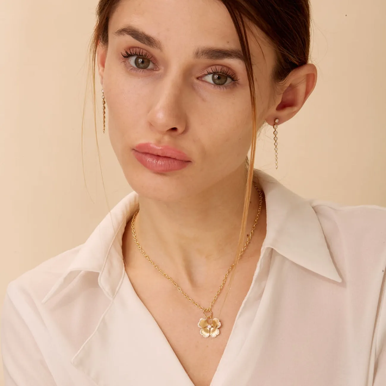 Jardin 18K Yellow Gold Satin Flower Pendant