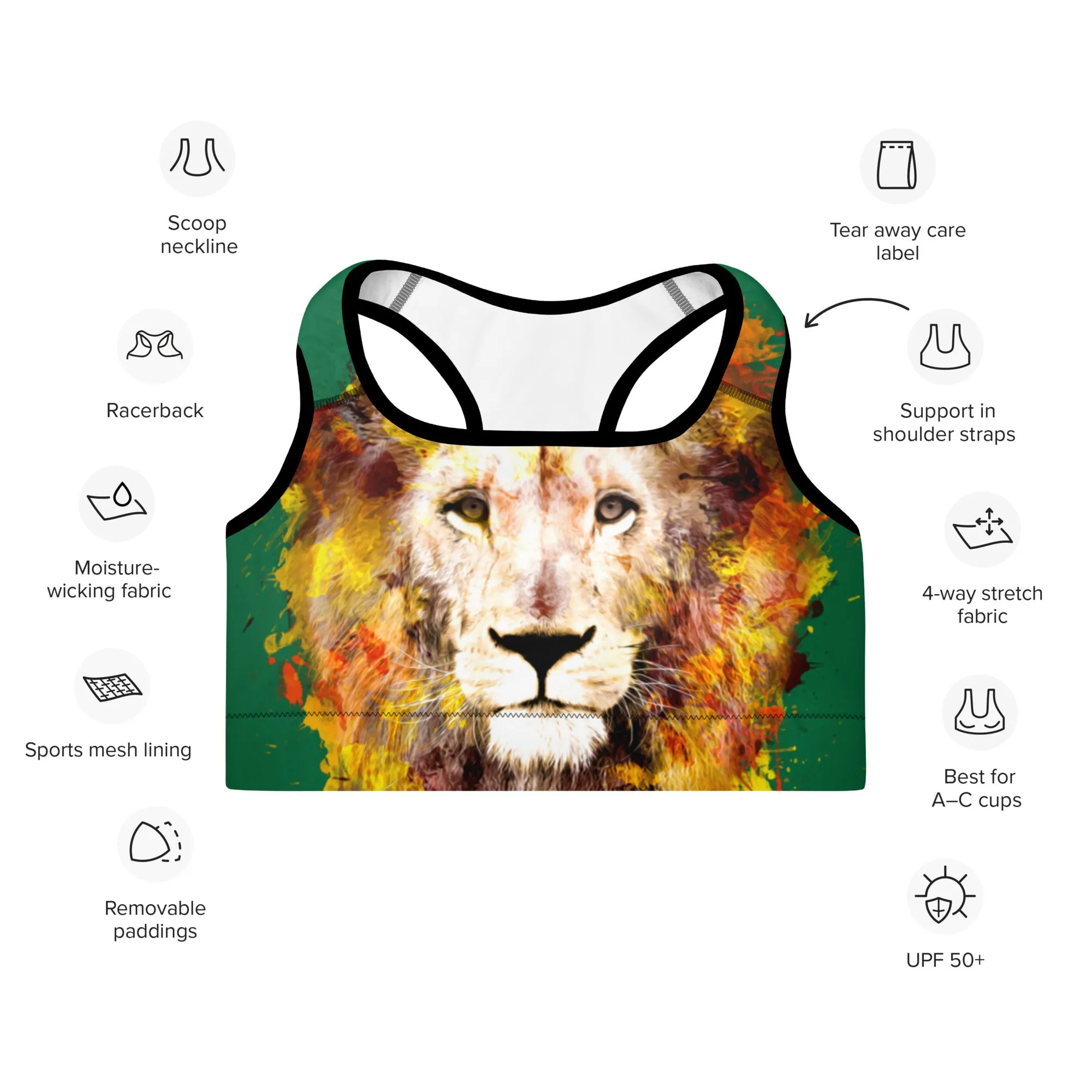 Jewel/Lion Sports Bra