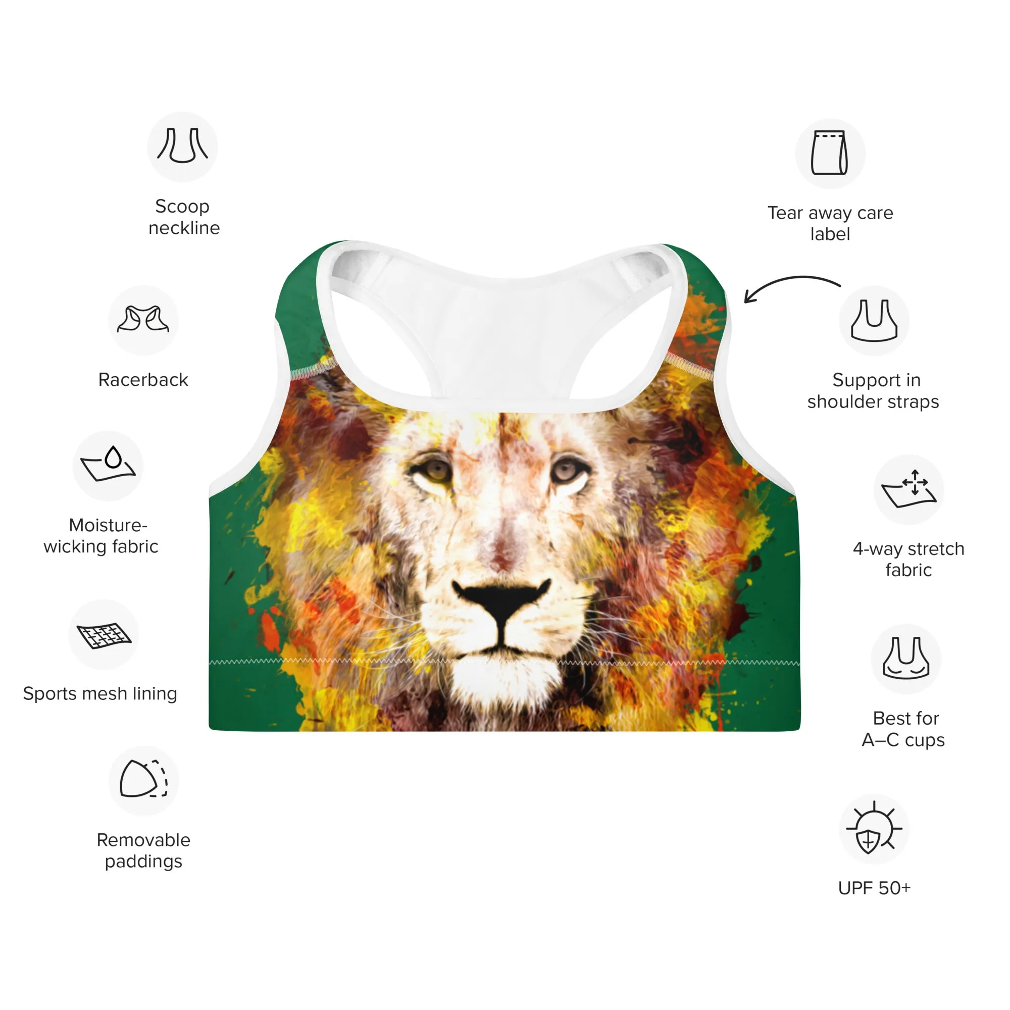 Jewel/Lion Sports Bra