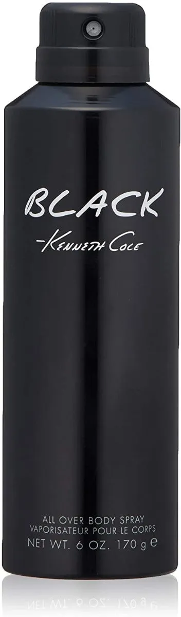 Kenneth Cole Black Body Spray For Men, 6.0 Oz