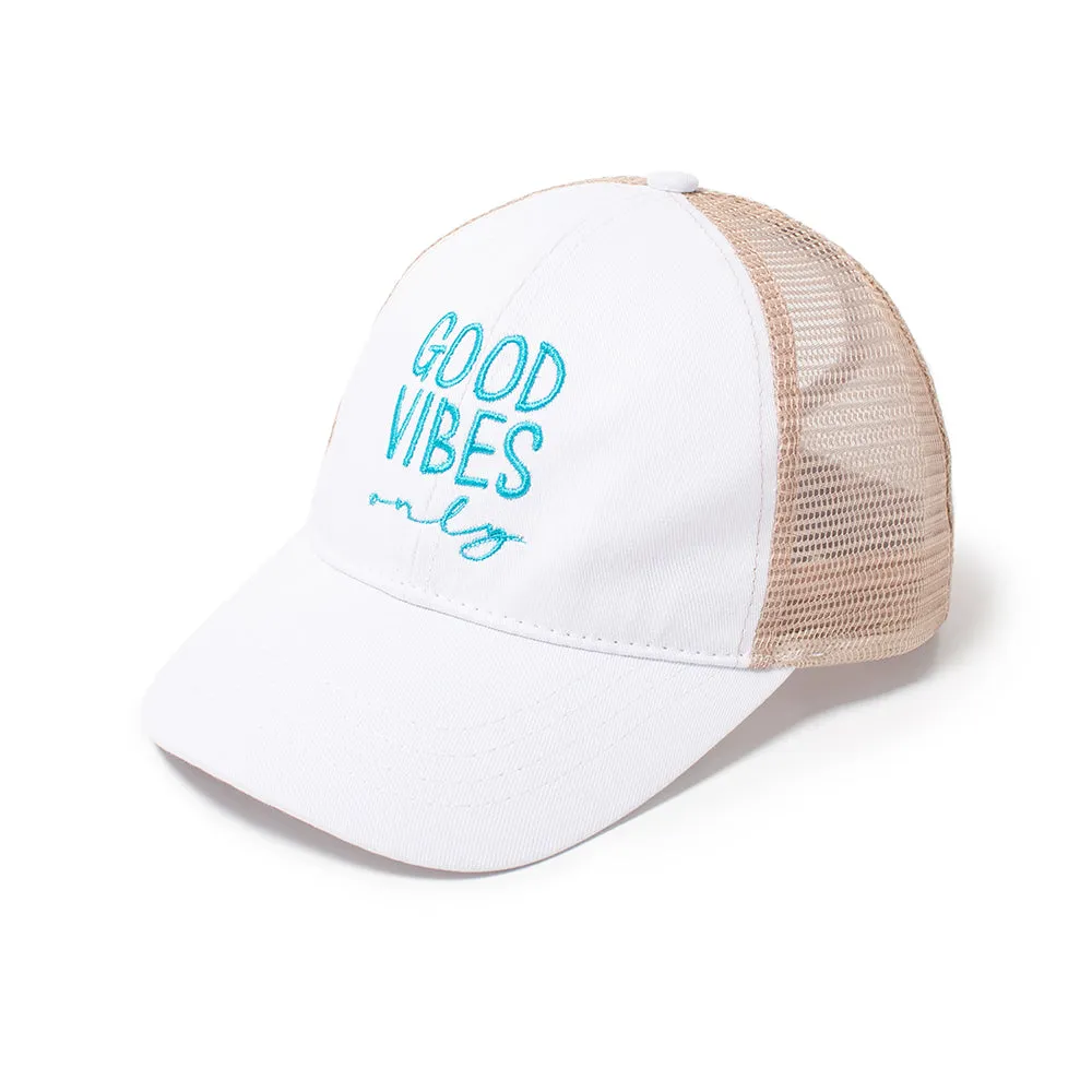 Kid's Good Vibes Only Mesh Back Ponyflo® Cap