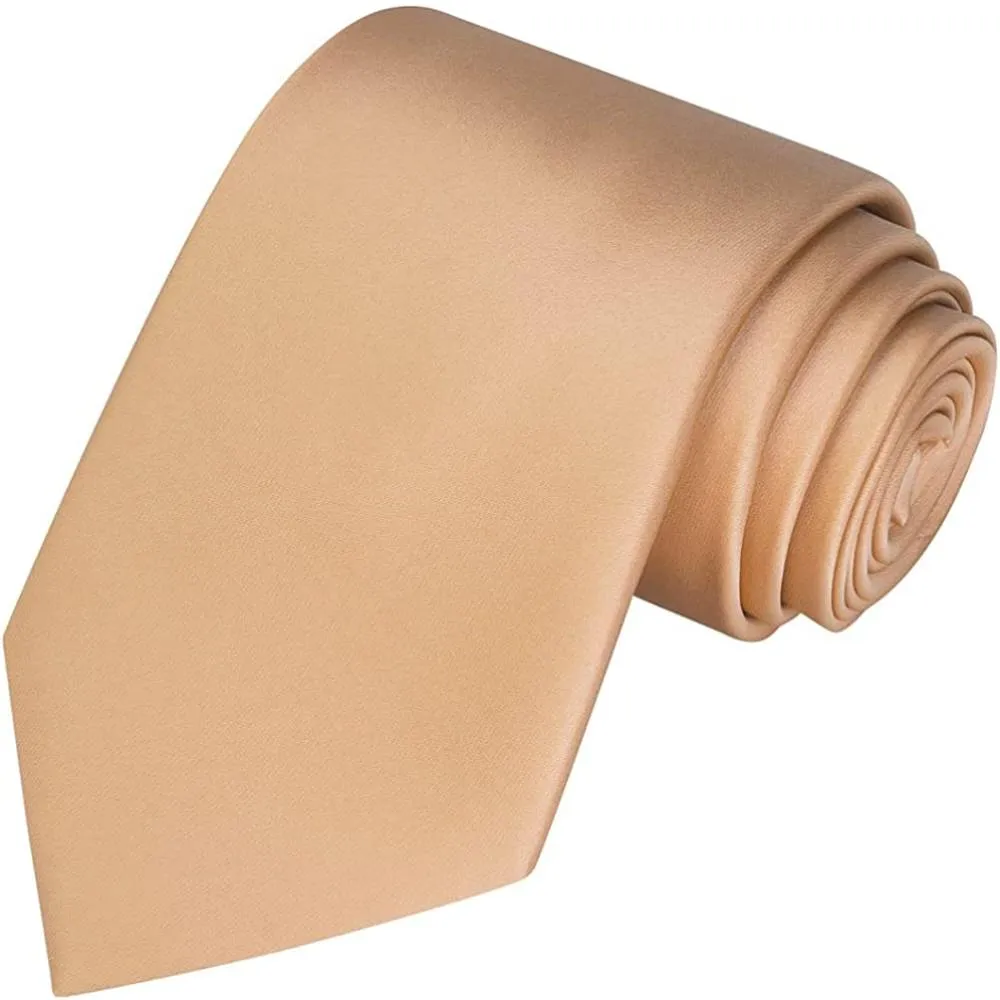 KissTies Solid Satin Tie Pure Color Necktie Mens Ties   Gift Box | Multiple Colors
