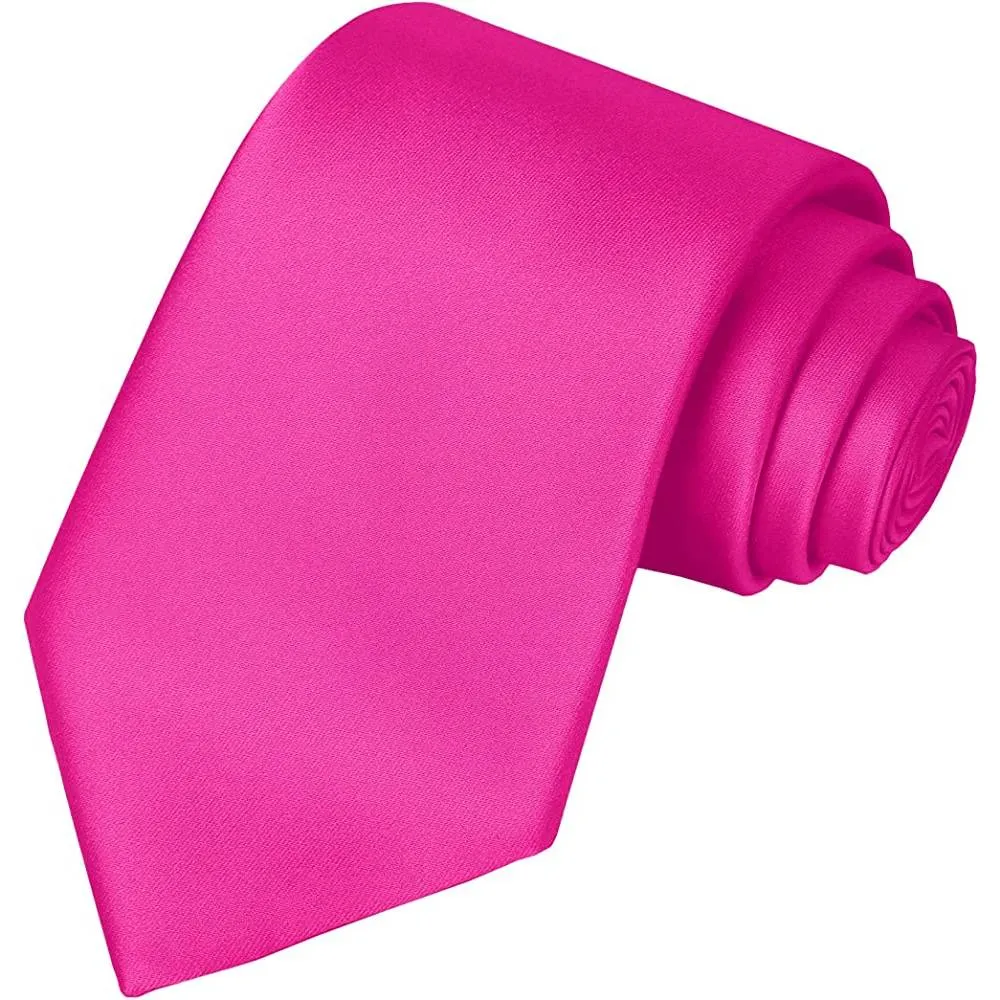 KissTies Solid Satin Tie Pure Color Necktie Mens Ties   Gift Box | Multiple Colors