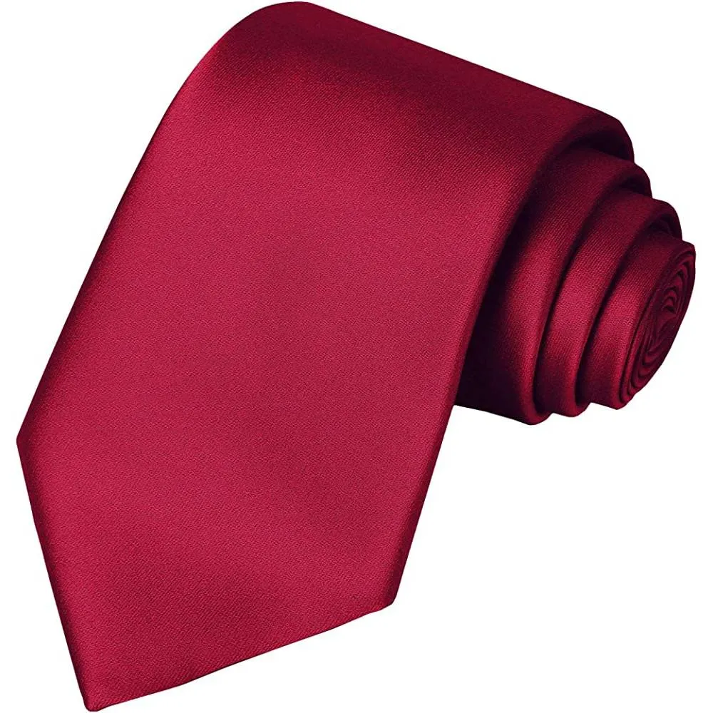 KissTies Solid Satin Tie Pure Color Necktie Mens Ties   Gift Box | Multiple Colors