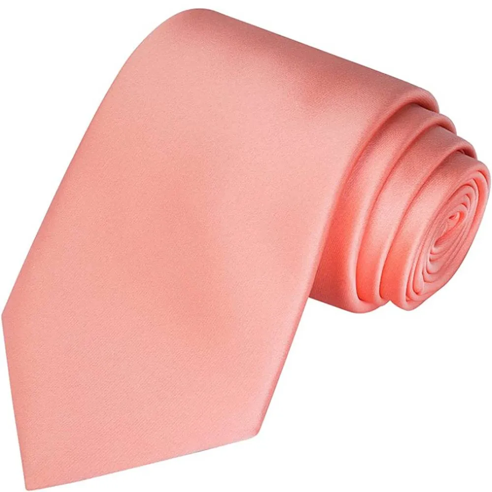 KissTies Solid Satin Tie Pure Color Necktie Mens Ties   Gift Box | Multiple Colors