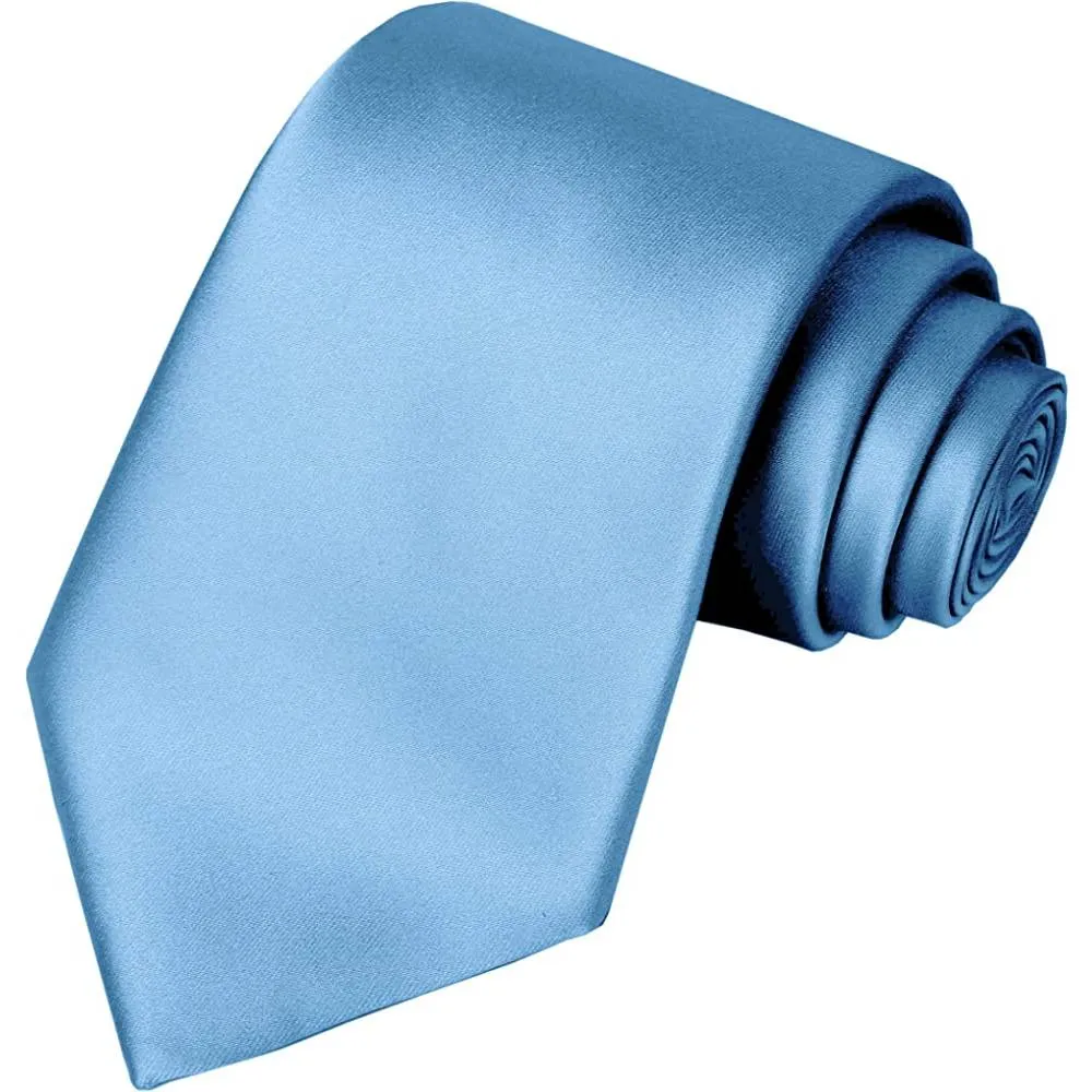 KissTies Solid Satin Tie Pure Color Necktie Mens Ties   Gift Box | Multiple Colors