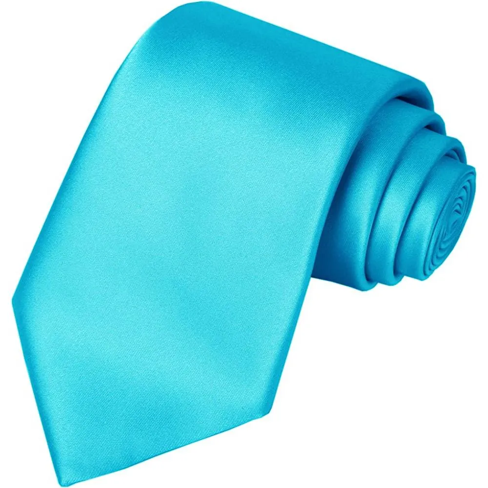 KissTies Solid Satin Tie Pure Color Necktie Mens Ties   Gift Box | Multiple Colors
