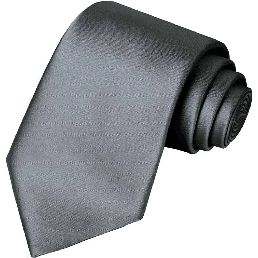 KissTies Solid Satin Tie Pure Color Necktie Mens Ties   Gift Box | Multiple Colors