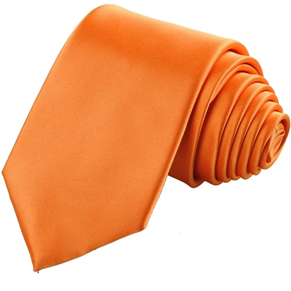 KissTies Solid Satin Tie Pure Color Necktie Mens Ties   Gift Box | Multiple Colors