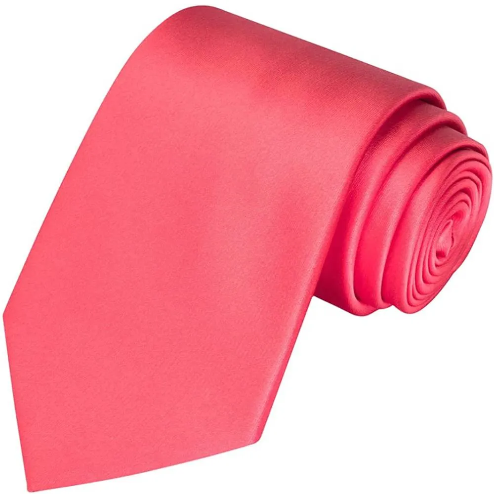 KissTies Solid Satin Tie Pure Color Necktie Mens Ties   Gift Box | Multiple Colors