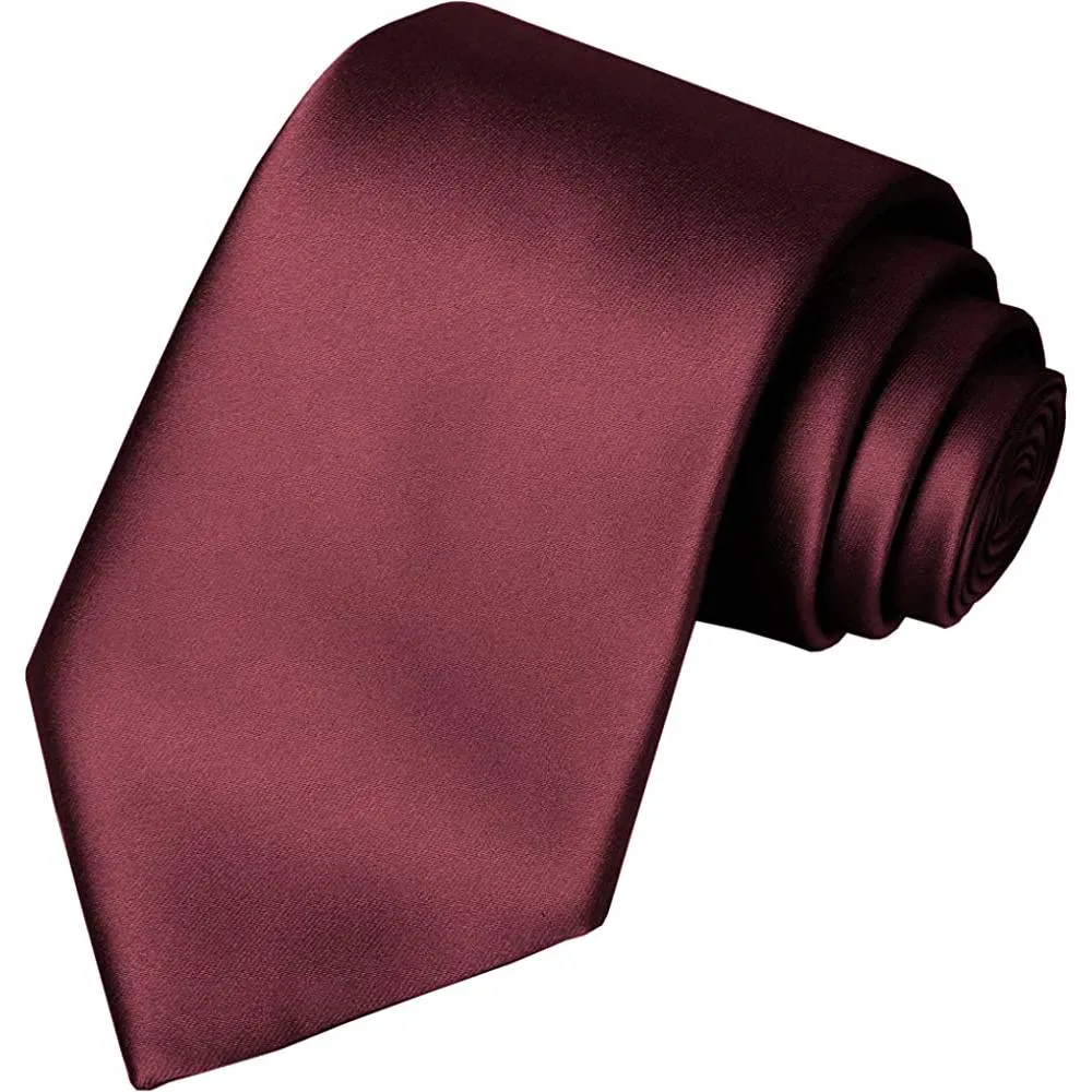 KissTies Solid Satin Tie Pure Color Necktie Mens Ties   Gift Box | Multiple Colors