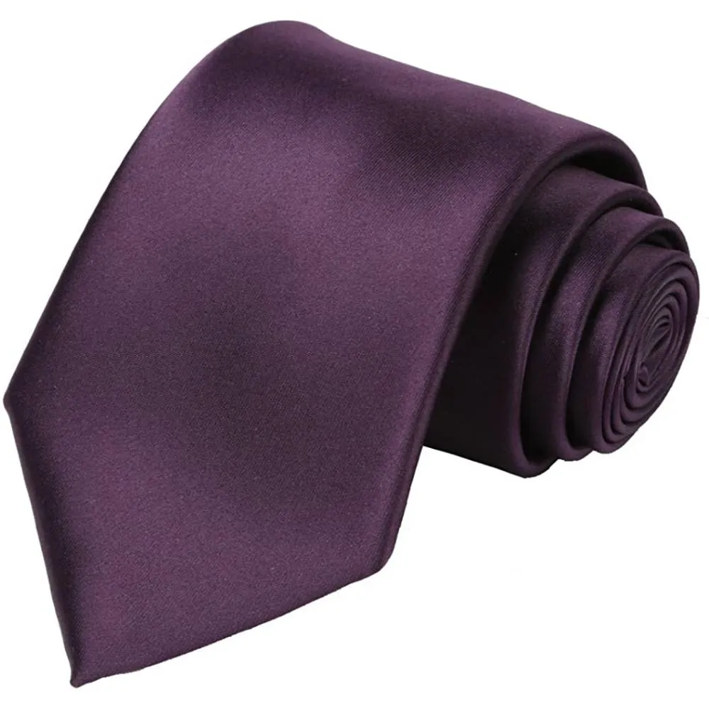 KissTies Solid Satin Tie Pure Color Necktie Mens Ties   Gift Box | Multiple Colors