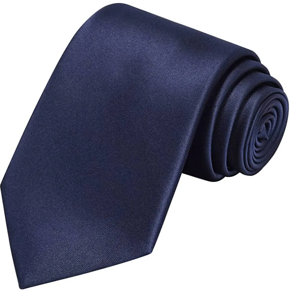 KissTies Solid Satin Tie Pure Color Necktie Mens Ties   Gift Box | Multiple Colors