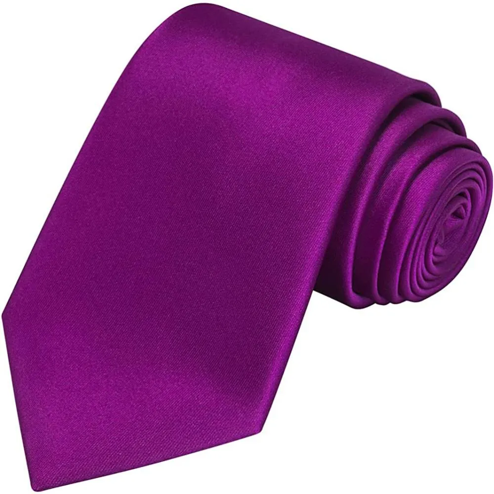 KissTies Solid Satin Tie Pure Color Necktie Mens Ties   Gift Box | Multiple Colors