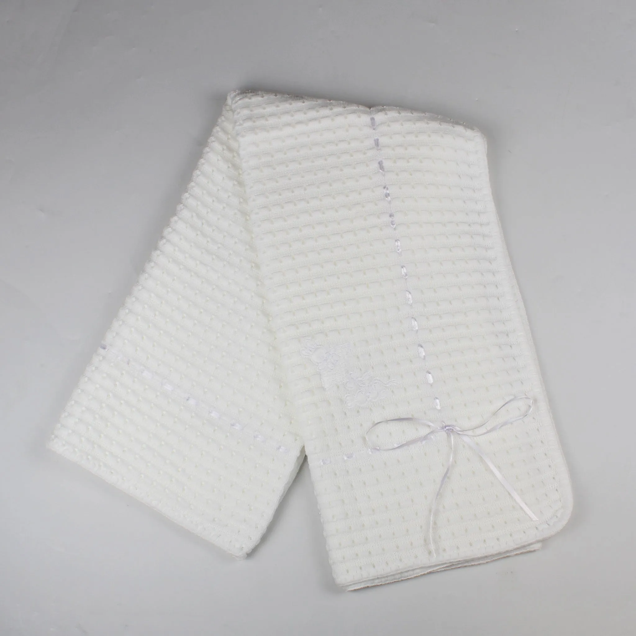 Knitted Dandelion Baby Shawl - White