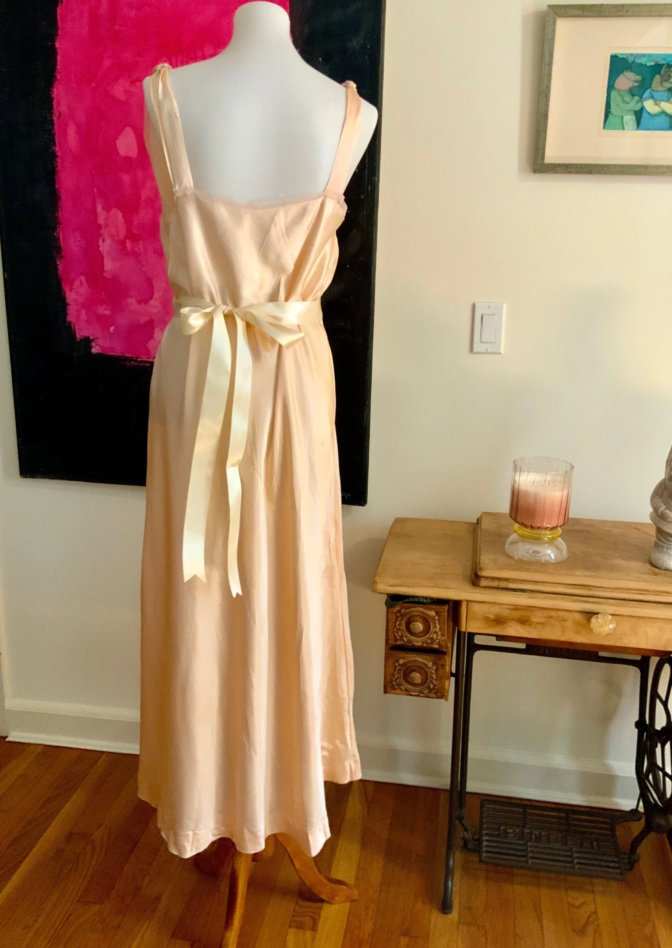 Lace Embroidered Nightgown - 40s