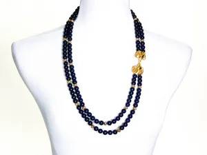 Lapis Colored Beaded Necklace by KJL for Avon