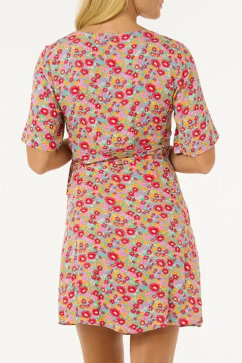Las Dalias Ditsy Wrap Dress