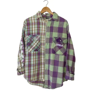 Lavender/Mint Zip Split Flannel