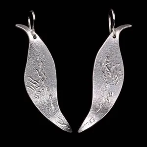 Leaf with Cattails or Vine Earrings