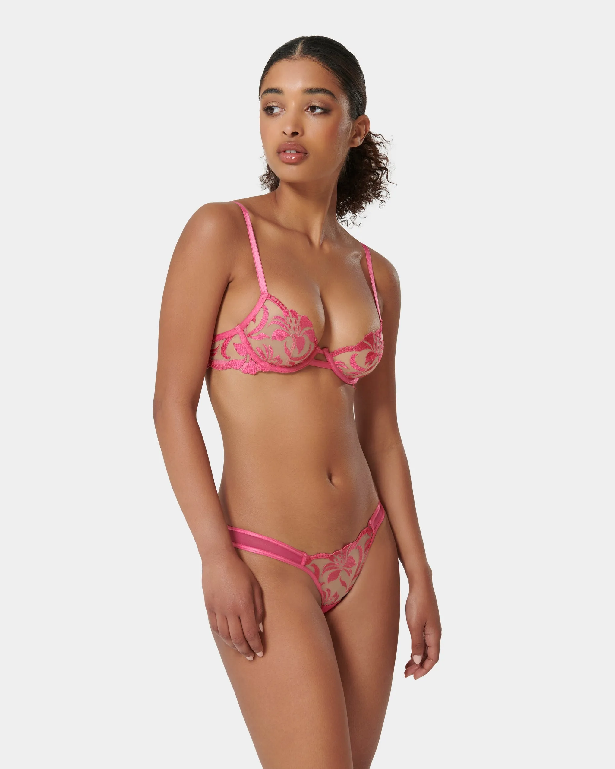 Leonora Panty Fuchsia Pink/Sheer
