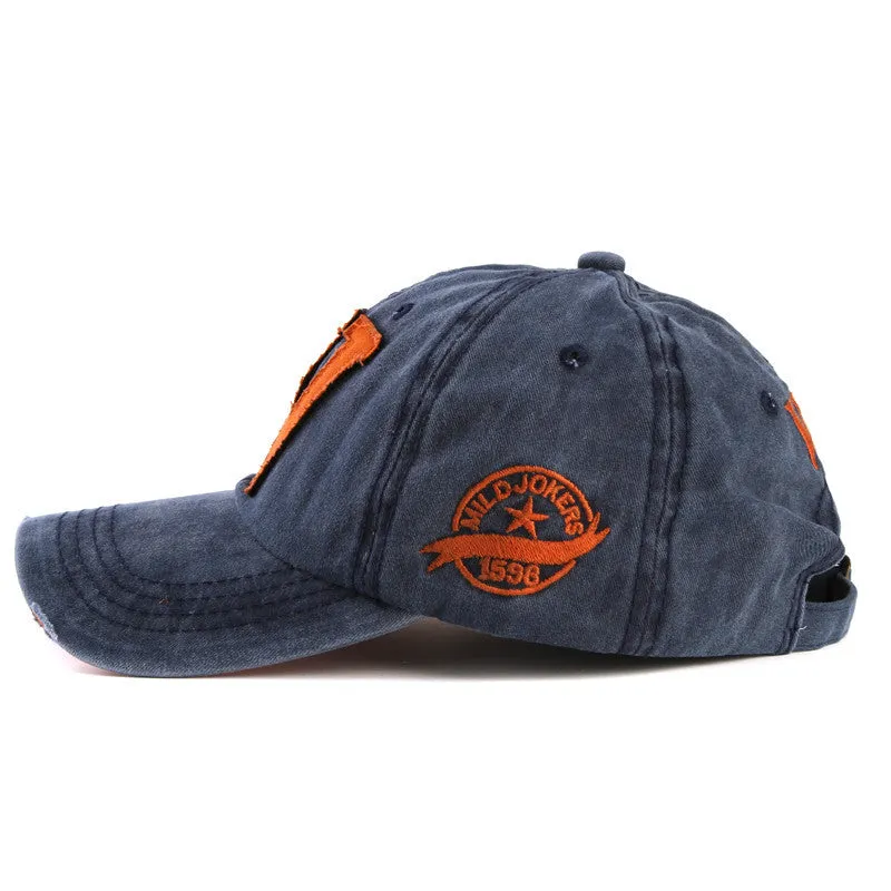 Letter W Cotton Embroidery Baseball Hats Snapback For Men