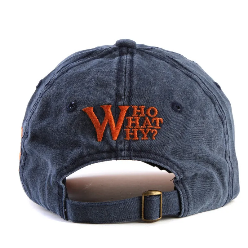 Letter W Cotton Embroidery Baseball Hats Snapback For Men