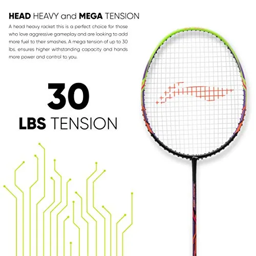 Li-Ning Turbo 99 Strung Carbon Fibre Racket With Free Full Cover