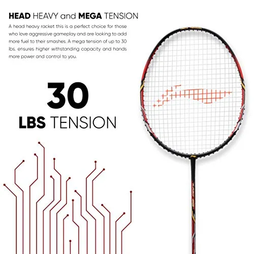 Li-Ning Turbo 99 Strung Carbon Fibre Racket With Free Full Cover
