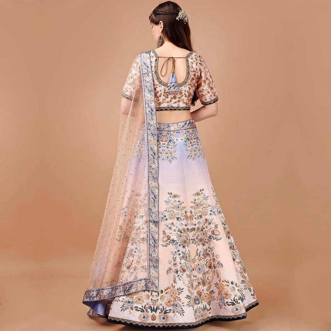 Light Lavender and Cream Lehenga Set