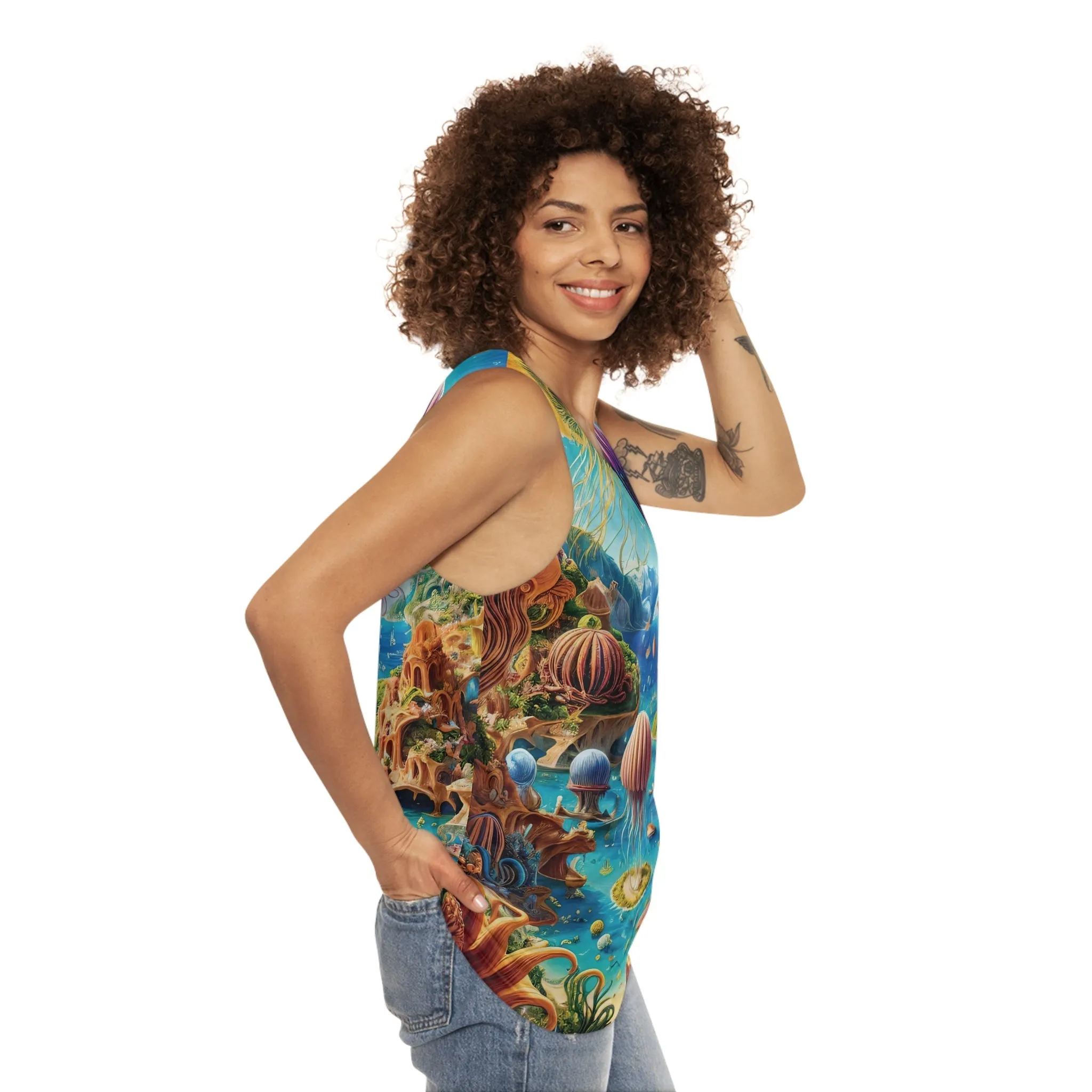Light Tank Top - Aqua Fantasia