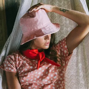 Linen Bucket Hat, Salt Pink