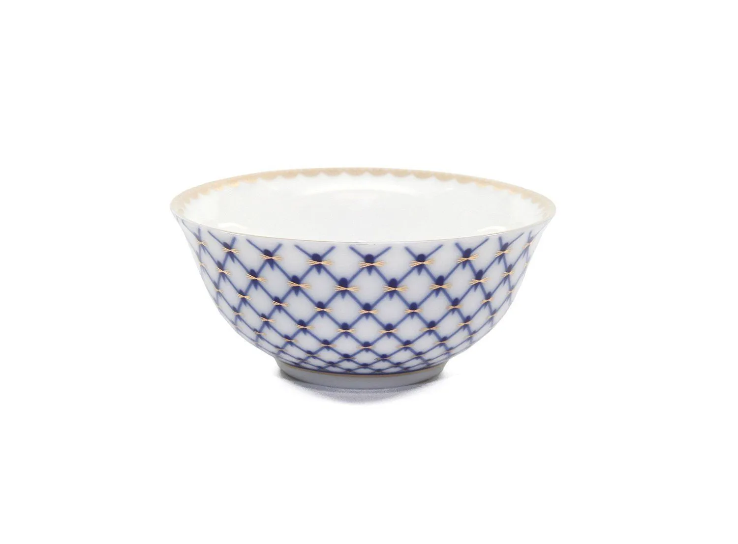 Lomonosov Ornament Piala 4" Tea Cup, Russian Saint Petersburg Cobalt Blue Net